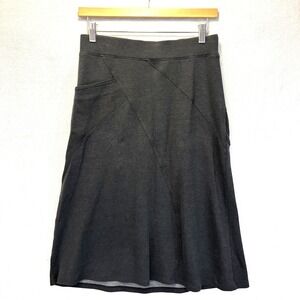 Horny Toad Sascha Midi Skirt Womens Small Gray A-Line Stretch Pull On Granola